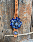 Light Oil Basketweave Blue Wither Strap, One Ear & Breastcollar Tack Set