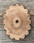 Leather Rosette with Fuchsia Cabochon Western Concho R102CABFU