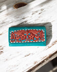 Turquoise Tooled Leather Floral Women's Wallet