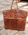 Garment Bag Tooled Leather & Grain Leather