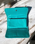 Turquoise Tooled Leather Floral Women's Wallet