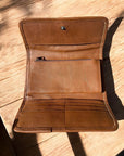 Tan Tooled Leather Floral Women's Wallet