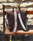 Bucking Horse Cowhide & Tooled Leather Backpack