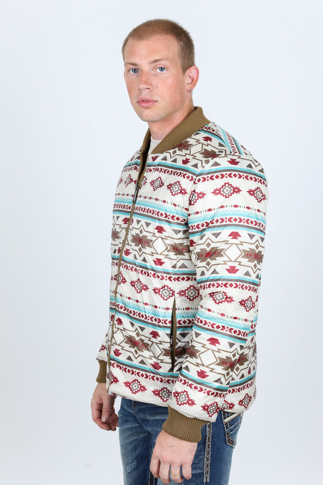 Mens Insulated Reversible Jacket - Beige