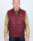 Mens Insulated Reversible Vest - Wine