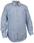 Rancher Crease - Tropical Wool - Lt. Blue - Long Sleeve - Snaps