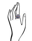 Purple Turquoise and Blue Lapis Golden Statement Ring