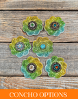 Triple Color Flower Rhinestone Rosette - Assorted Conchos