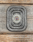 Black Rectangle Rhinestone Rosette - Assorted Conchos