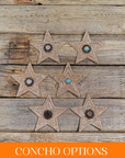 Copper Big Star Rhinestone Rosette - Assorted Conchos