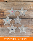 White Big Star Rhinestone Rosette - Assorted Conchos
