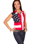Sleeveless Ladies Stars/flag Blouse - RW029LSS