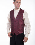 No Lapel Paisley Vest - RW093N