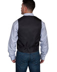 No Lapel Blk/wht Pinstripe Vest - RW169N