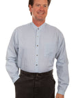 Button Front Band Collar Shirt - RW303