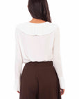 Ruffle Lace Up Blouse - RW619
