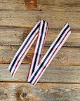 Red, White and Blue Stripes Western Skinny Mini Wild Rag Scarf / Cowgirl Necktie