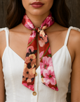 Red and Pink Western Skinny Mini Wild Rag Scarf / Cowgirl Necktie