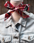 Red and Pink Western Skinny Mini Wild Rag Scarf / Cowgirl Necktie