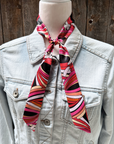 Red and Pink Western Skinny Mini Wild Rag Scarf / Cowgirl Necktie