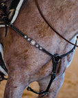 Dark Oil Floral Clear One Ear/ Breastcollar Tack Set
