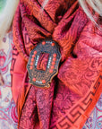 Extra Large Copper Coral and Clear Buckle Slide SCOCOCL