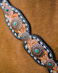 Classic Copper and Turquoise One Ear / Breastcollar Tack Set