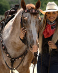 Dark Oil Floral Copper Dot Copper and Coral Browband / Breastcollar Tack Set
