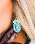 Dangle Turquoise Silver Fashion Earrings WA198