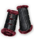 Romance Collection Brushing Boots - Black & Crimson Rose