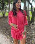 Pink Belted Mini Dress -clearance