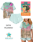 Baha Ranch Retro Pop Western Howdy Desert Cowgirl Satin Pajamas