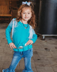 Shea Baby Turquoise Fringe Top