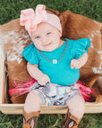 Shea Baby Turquoise Ruffle Onesie