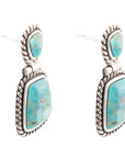 Arizona Blue Turquoise and Sterling Silver Roped Earrings