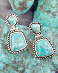Arizona Blue Turquoise and Sterling Silver Roped Earrings