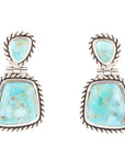 Arizona Blue Turquoise and Sterling Silver Roped Earrings