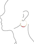 Sepia Red Hoop Earrings