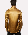 Men's Satin Gold Dress Shirt