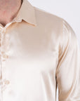 Men's Satin Cream Dress Shirt