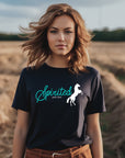 Spirited Horse Black Graphic Tee Shirt - Bourbon Cowgirl