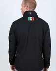 Mens Softshell Water-Resistant Jacket with Mexico Embroidery - Black
