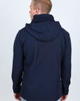 Mens Hooded Softshell Water-Resistant Jacket - Navy
