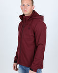 Mens Hooded Softshell Water-Resistant Jacket - Burgundy