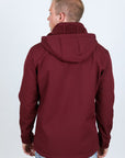 Mens Hooded Softshell Water-Resistant Jacket - Burgundy