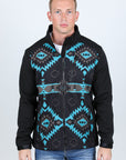 Mens Aztec Softshell Water-Resistant Jacket - Black