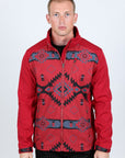 Mens Aztec Softshell Water-Resistant Jacket - Red