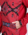 Mens Aztec Softshell Water-Resistant Jacket - Red