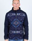 Mens Aztec Softshell Water-Resistant Jacket - Navy
