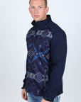 Mens Aztec Softshell Water-Resistant Jacket - Navy